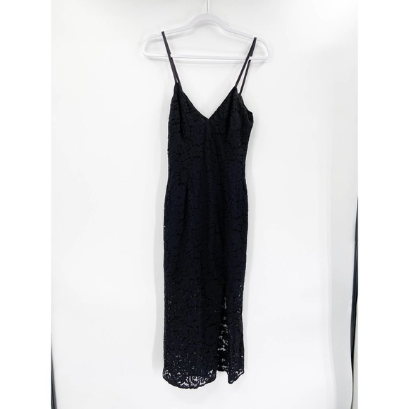 La Maison Talulah Closer To You Black Lace Sleeveless V-Neck Midi Dress Size M - Picture 3 of 6